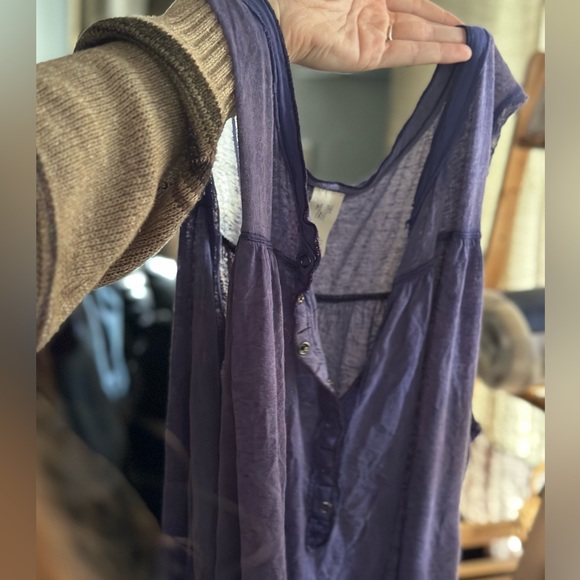 We The Free Tops - We The Free lightweight purple henley tank top, XS, OFFERS WELCOME